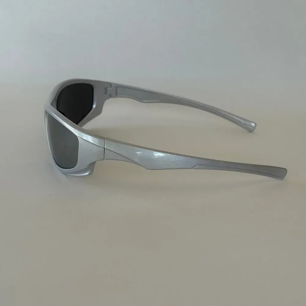 Y2K Vintage Silver Sunglasses Slim Rectangle Unisex UVA UVB Protection New